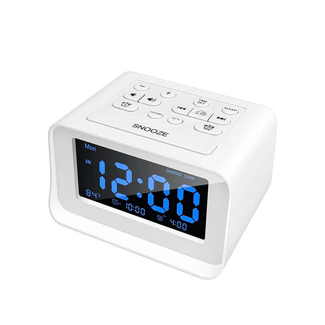 Radio despertador digital con doble alarma