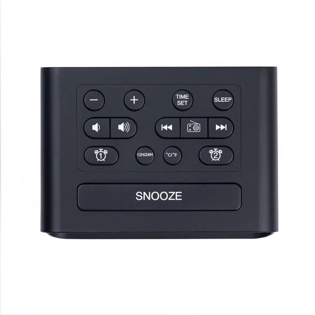 Radio despertador digital con doble alarma