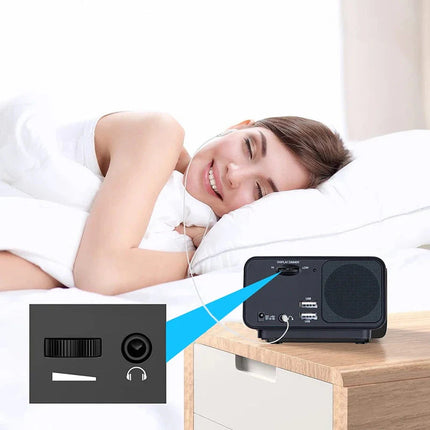 Radio despertador digital con doble alarma