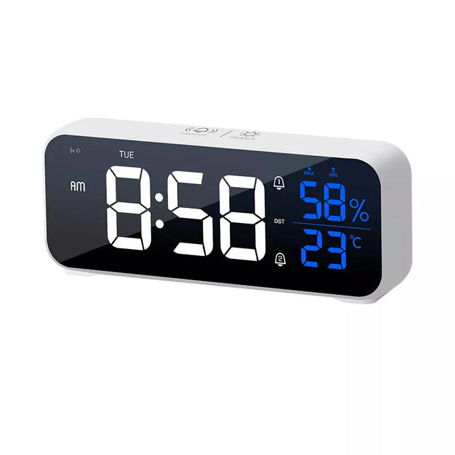 Reloj despertador digital blanco moderno