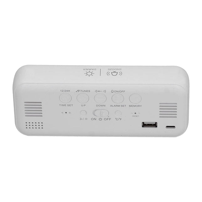 Reloj despertador digital blanco moderno