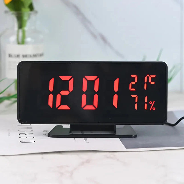 Reloj despertador digital efecto espejo
