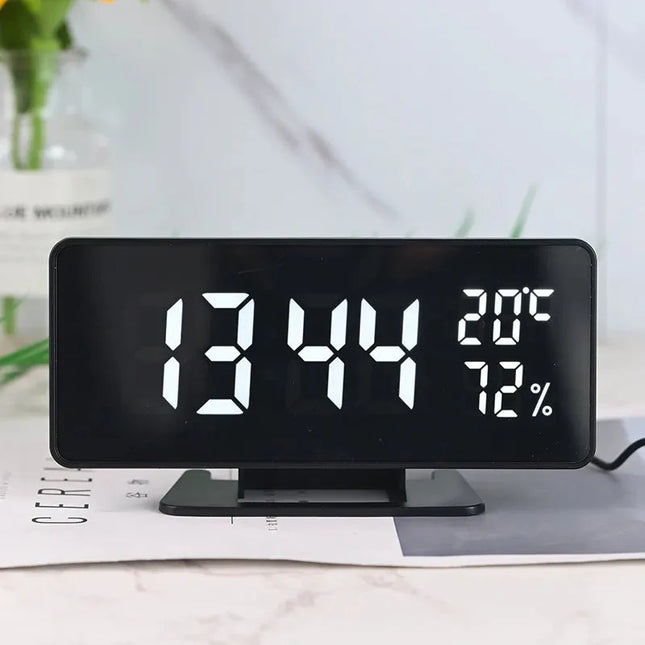Reloj despertador digital efecto espejo