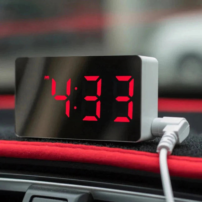 Reloj despertador digital con espejo