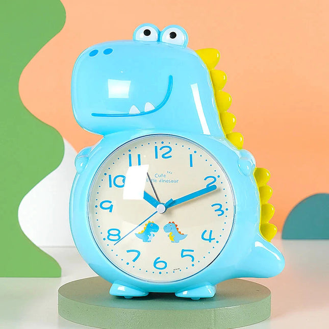 Despertador analógico de dinosaurio color azul