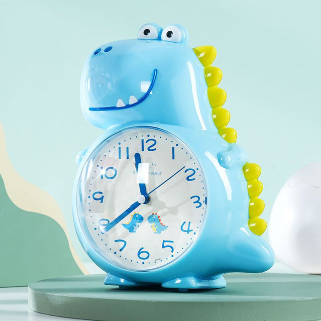 Despertador analógico de dinosaurio color azul