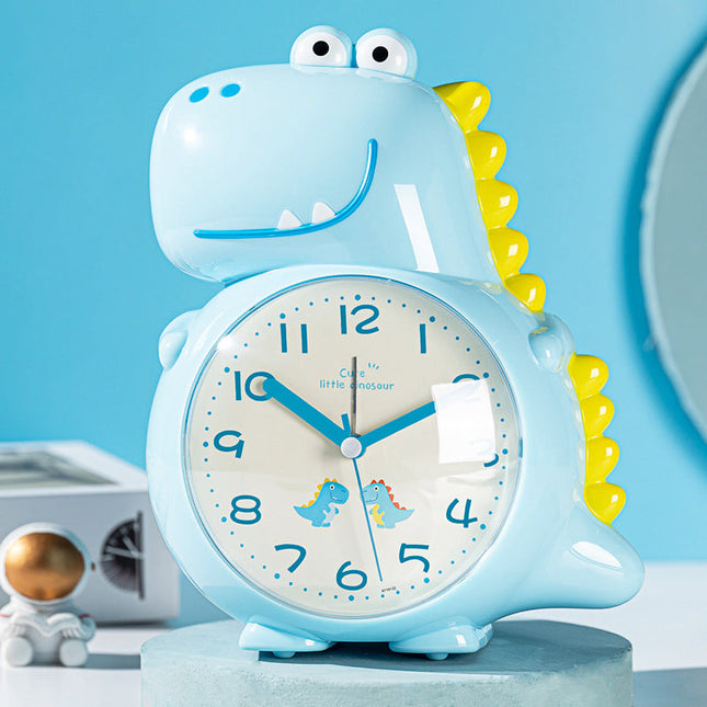 Despertador analógico de dinosaurio color azul