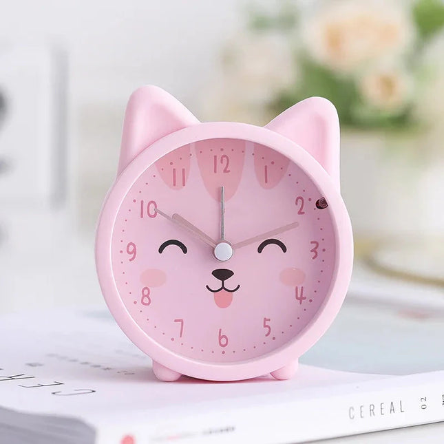 Despertador analógico de gato para niña