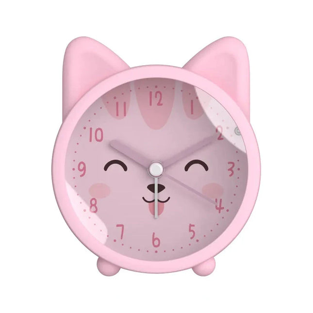 Despertador analógico de gato para niña