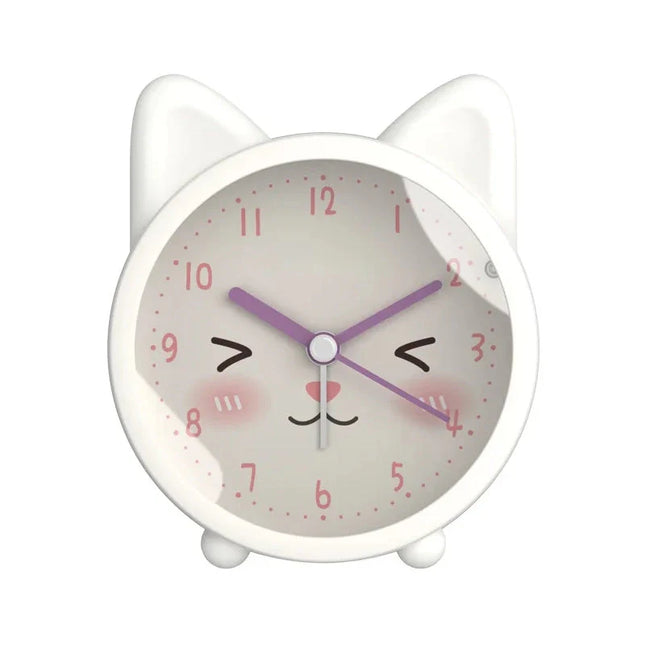 Despertador analógico de gato para niña