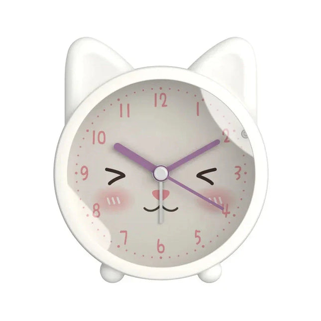 Despertador analógico de gato para niña
