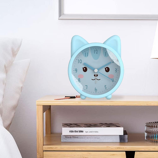 Despertador analógico de gato para niña