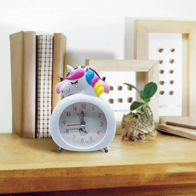 Despertador analógico de unicornio para niña
