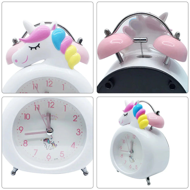 Despertador analógico de unicornio para niña