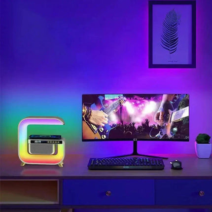 Lámpara despertador Bluetooth con carga inalámbrica