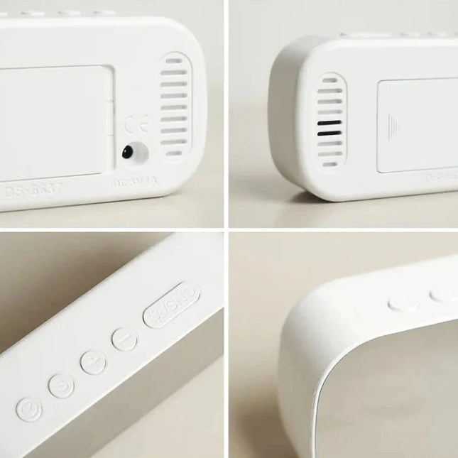 Despertador LED con alimentación por cable