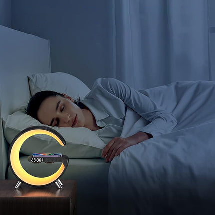 Lámpara despertador con cargador inalámbrico