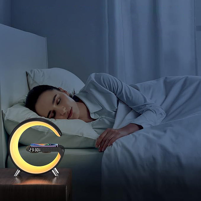 Lámpara despertador con cargador inalámbrico
