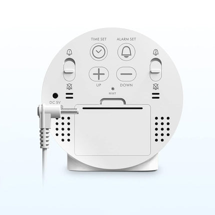 Reloj despertador digital redondo a pilas