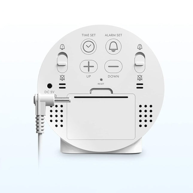 Reloj despertador digital redondo a pilas