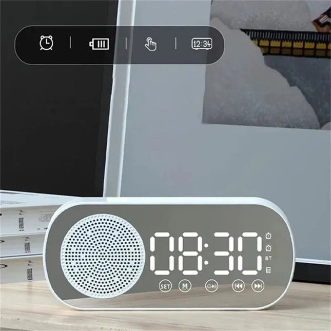 Despertador digital con radio y altavoz