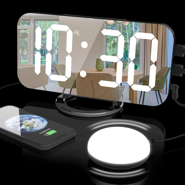 Despertador espejo con alarma vibratoria