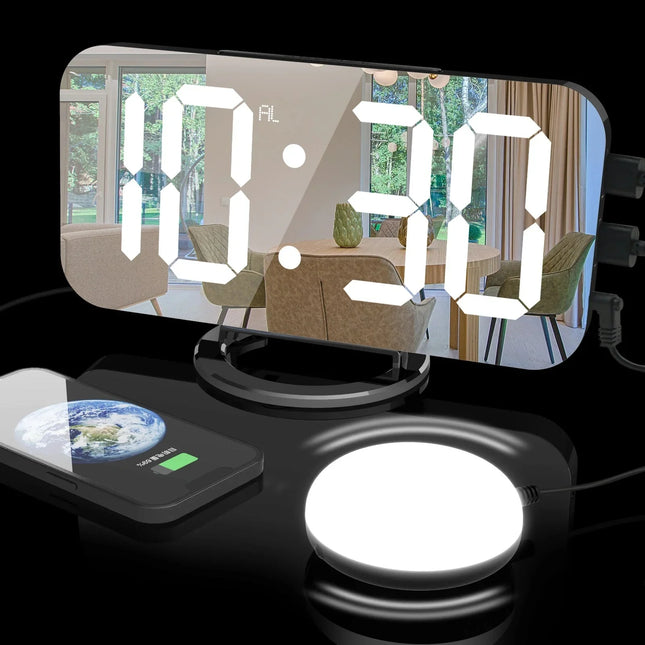 Despertador espejo con alarma vibratoria
