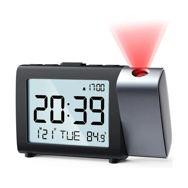 Despertador con proyector de hora a pilas