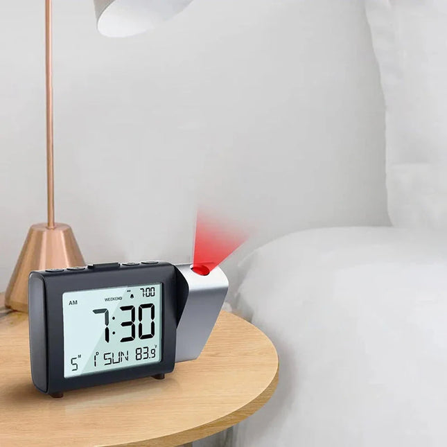 Despertador con proyector de hora a pilas