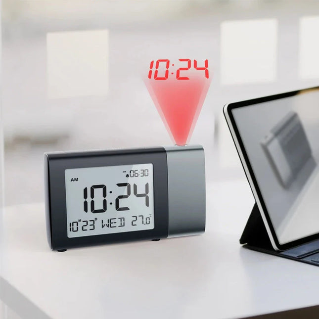 Despertador con proyector de hora a pilas