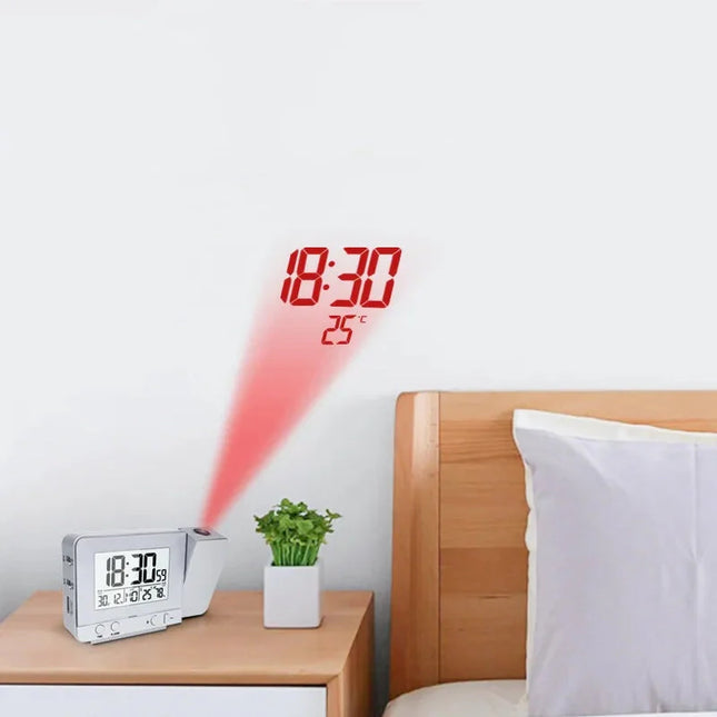Despertador digital con proyección de hora