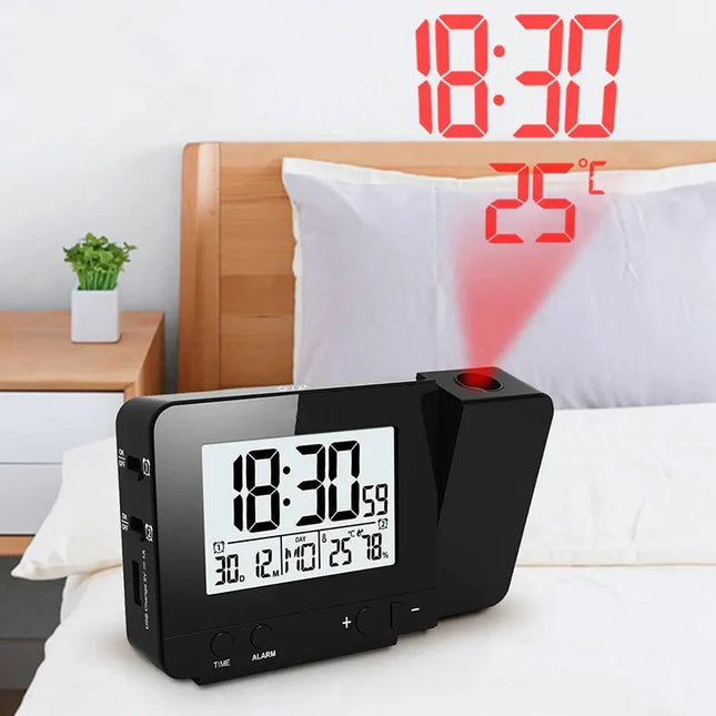 Despertador digital con proyección de hora