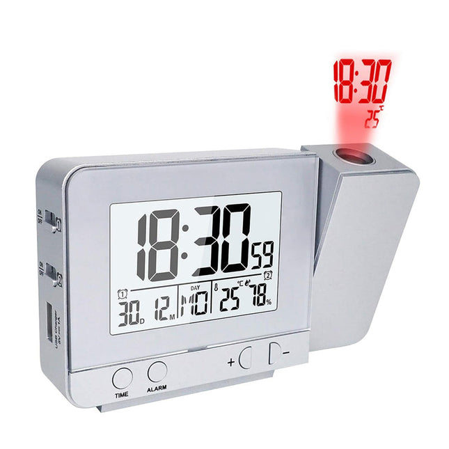 Despertador digital con proyección de hora