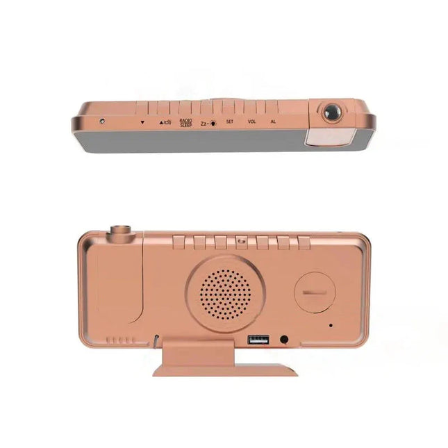Despertador con proyector color oro rosa