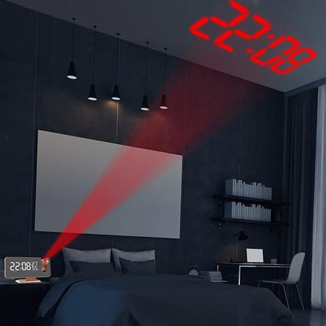 Despertador con proyector color oro rosa