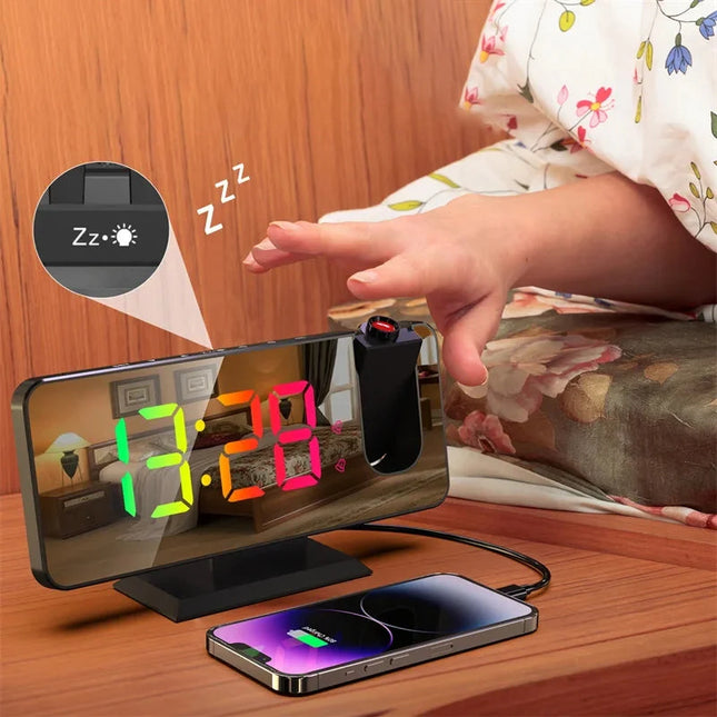 Despertador eléctrico con proyección de hora