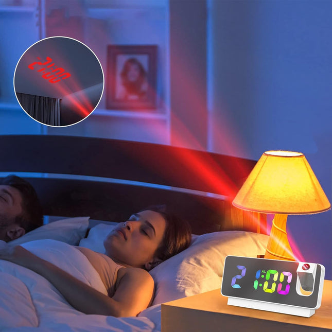 Despertador proyector con cargador USB