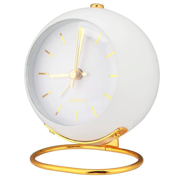 Reloj despertador blanco de estilo vintage
