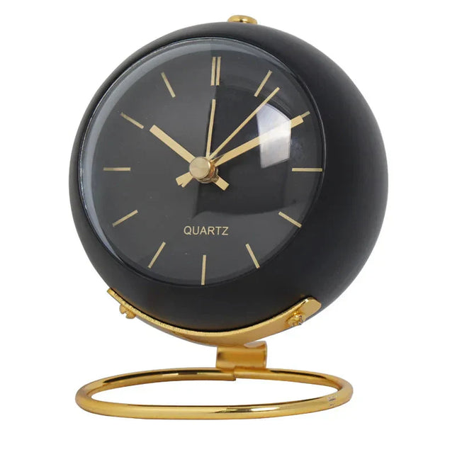 Reloj despertador negro de estilo vintage