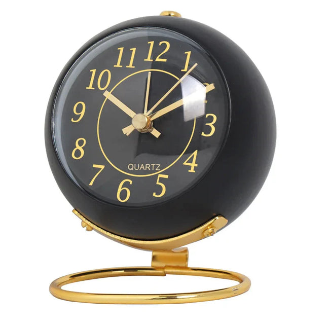 Reloj despertador negro de estilo vintage