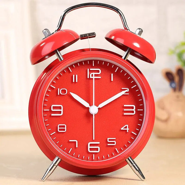 Despertador rojo de doble campana vintage