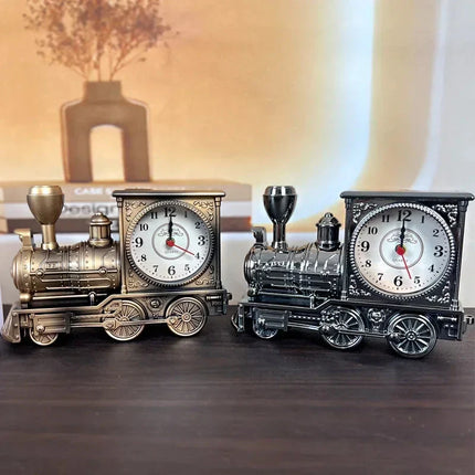 Reloj despertador vintage en forma de tren