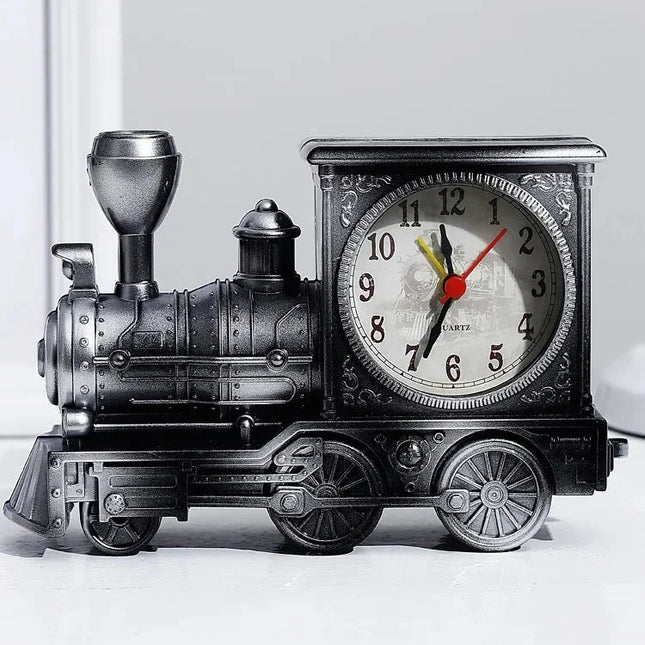 Reloj despertador vintage en forma de tren