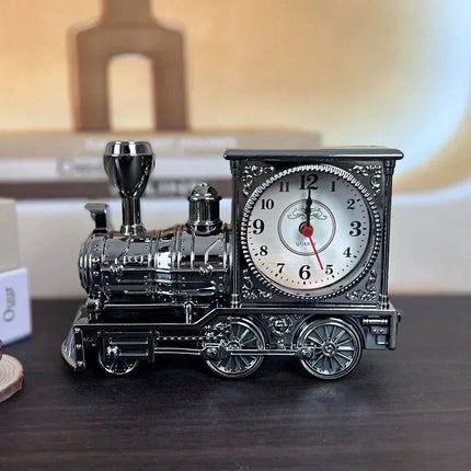 Reloj despertador vintage en forma de tren
