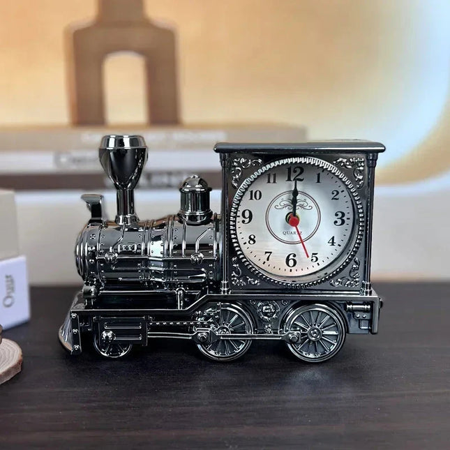 Reloj despertador vintage en forma de tren