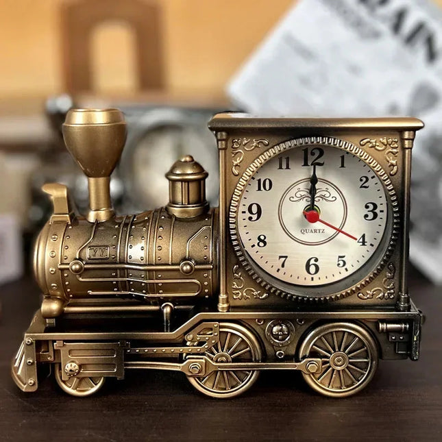 Reloj despertador vintage en forma de tren